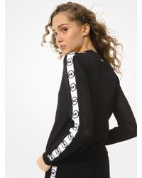 Michael Kors Logo Tape Mesh Track Jacket in Black | Lyst Canada