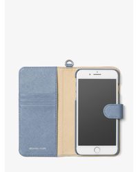Michael Kors Saffiano Leather Folio Phone Case For Iphone7/8 Plus in Pale  Blue (Blue) - Lyst