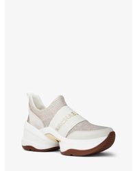 olympia glitter chain mesh and leather trainer