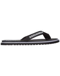 DSquared² Men's Rubber Flip Flops Sandalen Carioca in het Zwart voor heren  - Lyst