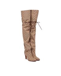 Gucci Originele gg Over-the-knie Laarzen in het Bruin - Lyst