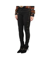 NIKKIE Betty Lace Up Skinny Broek in het Zwart - Lyst