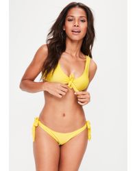 yellow tie front bikini