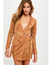 suede blazer dress