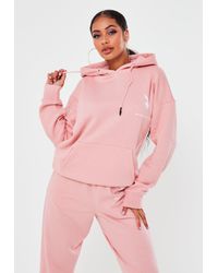 Missguided Pink Playboy Hoodie Top 
