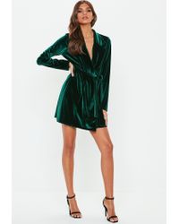 green velvet blazer dress