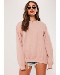 Missguided Light Pink Washed Sweatshirt