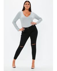 plus size high waisted black skinny jeans