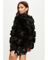 black faux fur pelted jacket