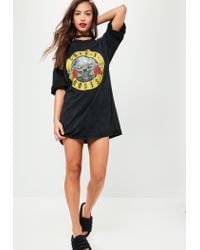 images Guns And Roses T Shirt Dress missguided guns n roses t shirt dress black