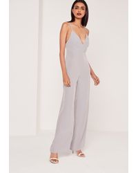 grey wide leg jumpsuit