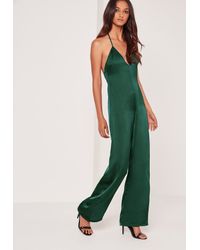 green silk romper
