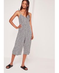 grey ribbed culotte jumpsuit