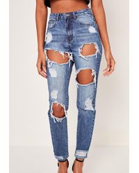 blue riot high rise ripped jeans