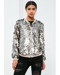 silver sequin bomber jacket