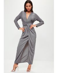 grey wrap maxi dress