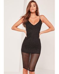 black glitter strappy midi dress