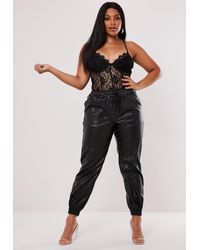 leather joggers plus size