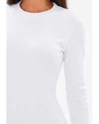 missguided ribbed sleeve mini dress