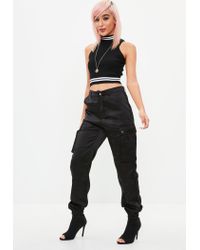 missguided cargo pants black