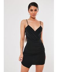 slinky wrap over mini dress