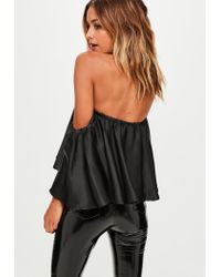 black satin bardot top