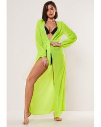 neon yellow beach cover ups