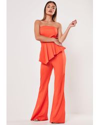 red peplum jumpsuit
