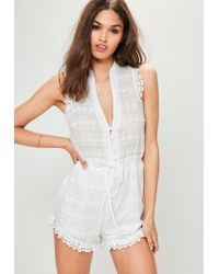 white broderie playsuit