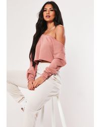 cropped off the shoulder sweatshirt