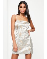 round neck brocade bodycon dress