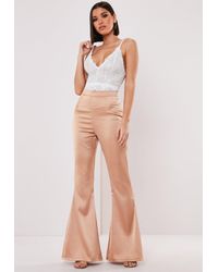 nude flare pants