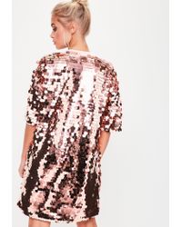 rose gold sequin t shirt dress