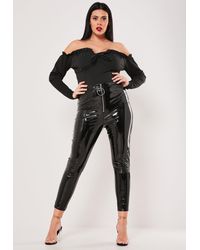 black vinyl pants plus size