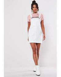 white denim pinafore