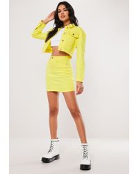 cropped yellow denim jacket