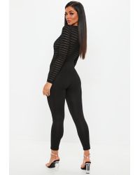 black burn out mesh jumpsuit