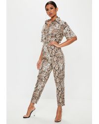 missguided snake print playsuit