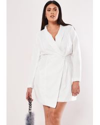 white blazer dress plus size