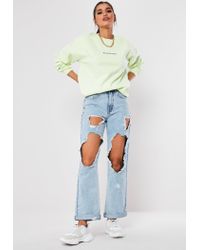 open thigh ripped jeans