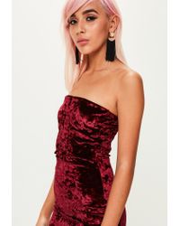 red velvet bandeau dress