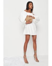 white bardot mini dress
