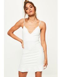 frill hem white dress