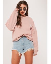 Missguided Light Pink Washed Sweatshirt
