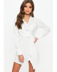 knot front shirt dress