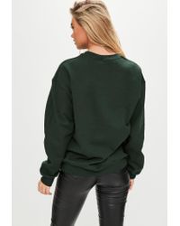 Missguided Green Fri Slogan Sweatshirt