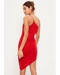 missguided red one shoulder dress