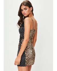 polka dot and leopard print dress