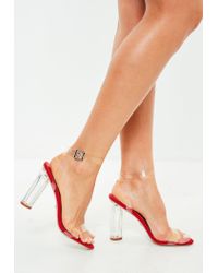 red clear sandals