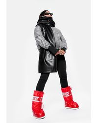 Black msgd ski houndstooth printed jacket Clearance